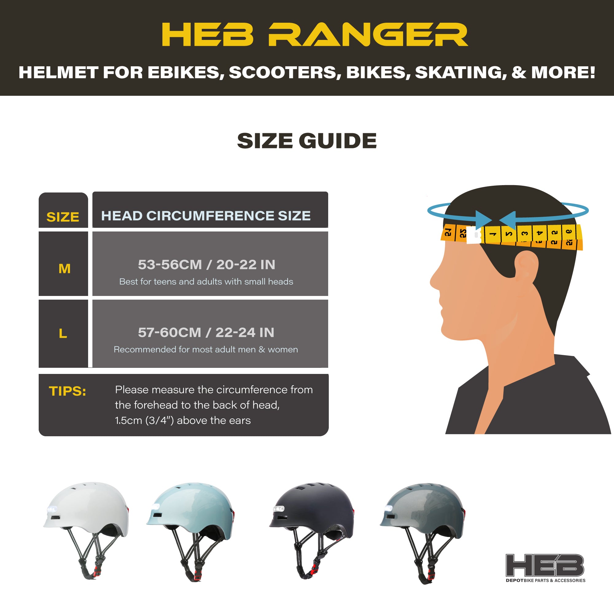 Bike Helmet with USB Rechargeable Lights – Happy EBikes Bike Helmet with USB Rechargeable Lights – Happy EBikes