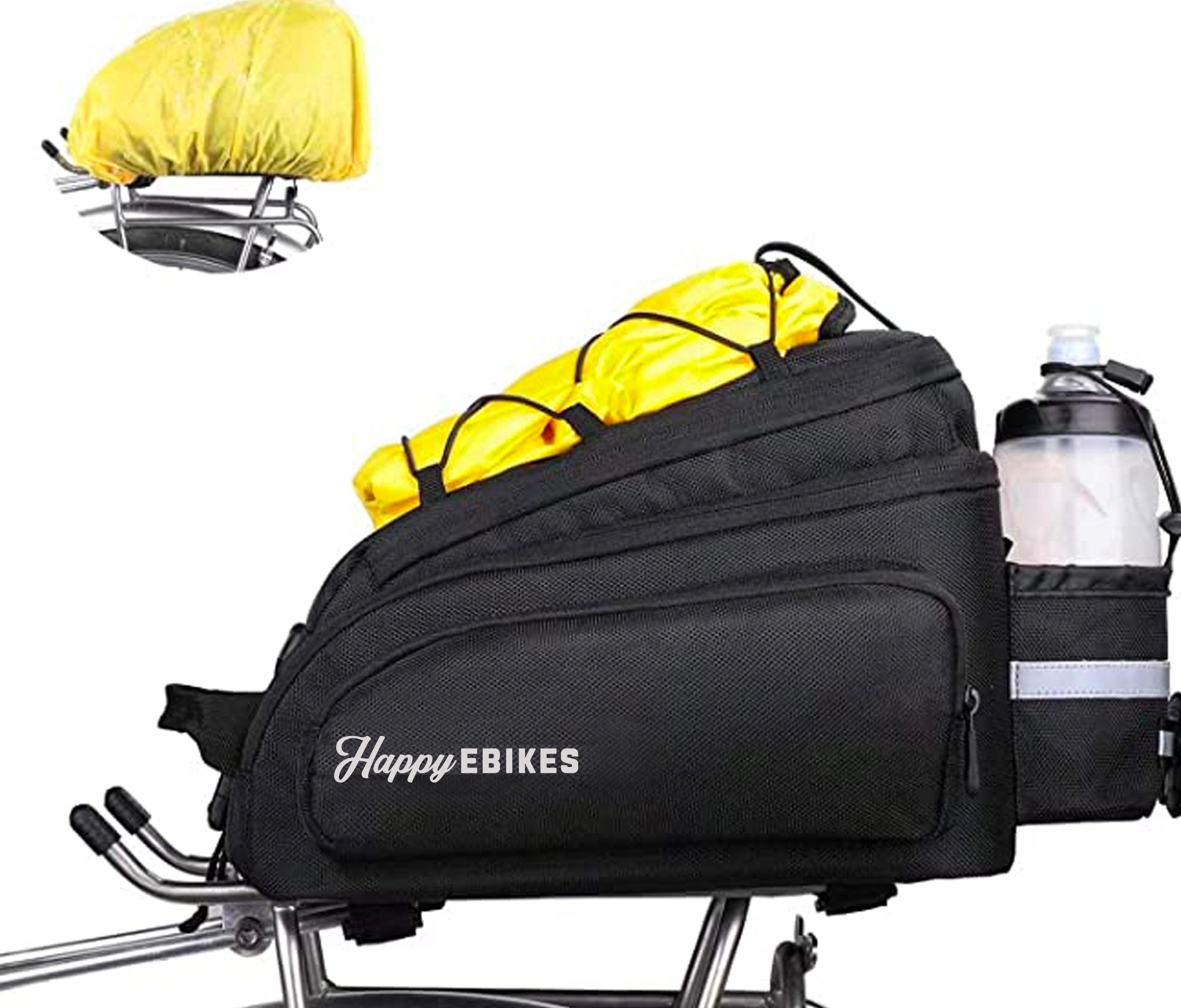 Happy EBikes Bike Accessories Bike Rear Pannier Bag Black