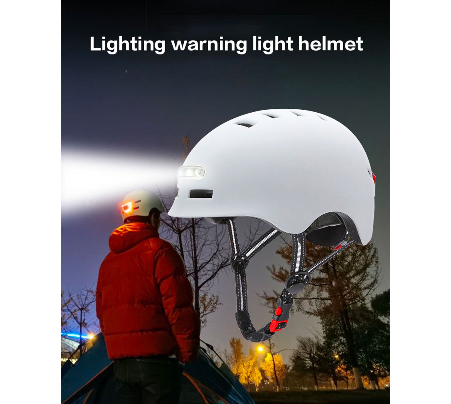 Bike Helmet with USB Rechargeable Lights – Happy EBikes