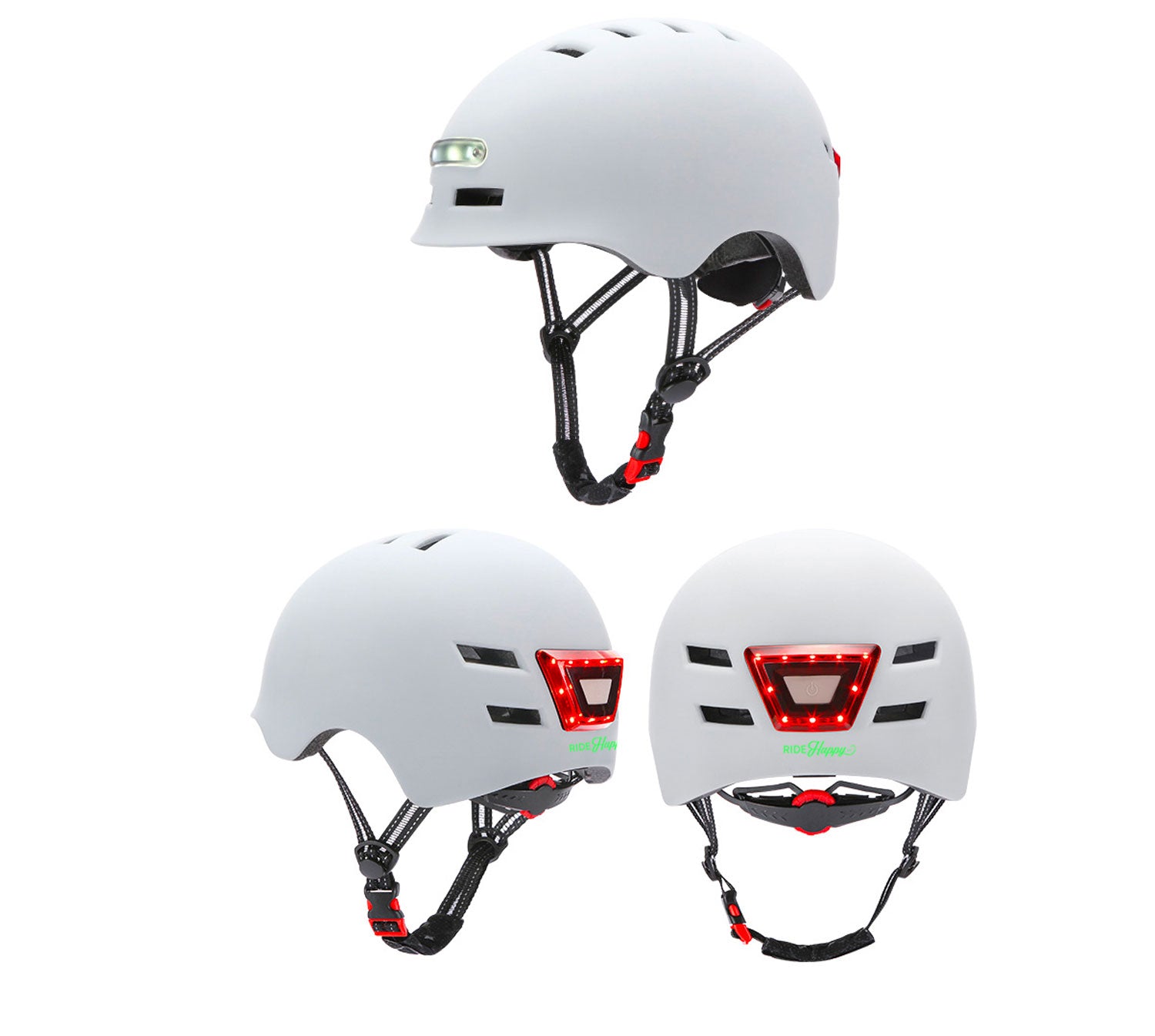 Bike Helmet with USB Rechargeable Lights – Happy EBikes