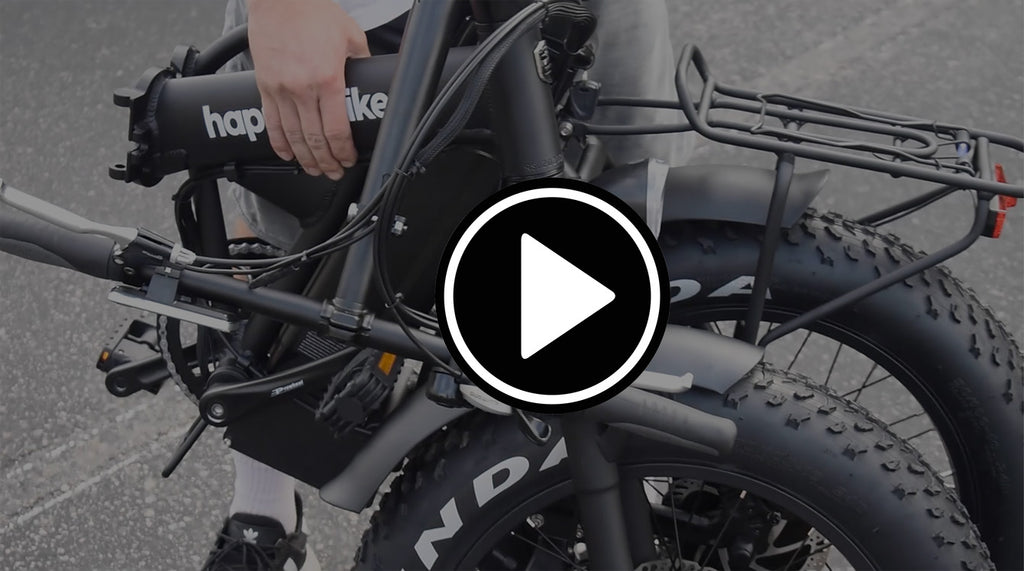 Video Demo of Folding the Happy Ebikes Folding Step-Over Black Electric Bike